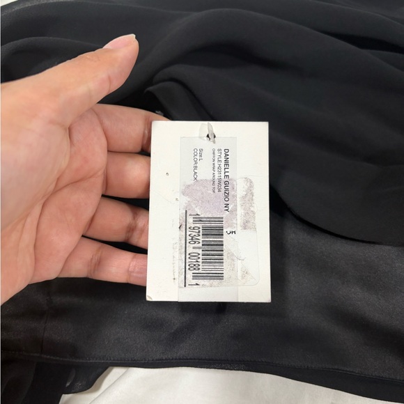 NWT Danielle Guizio Chiffon Wrap Top - Picture 3 of 4